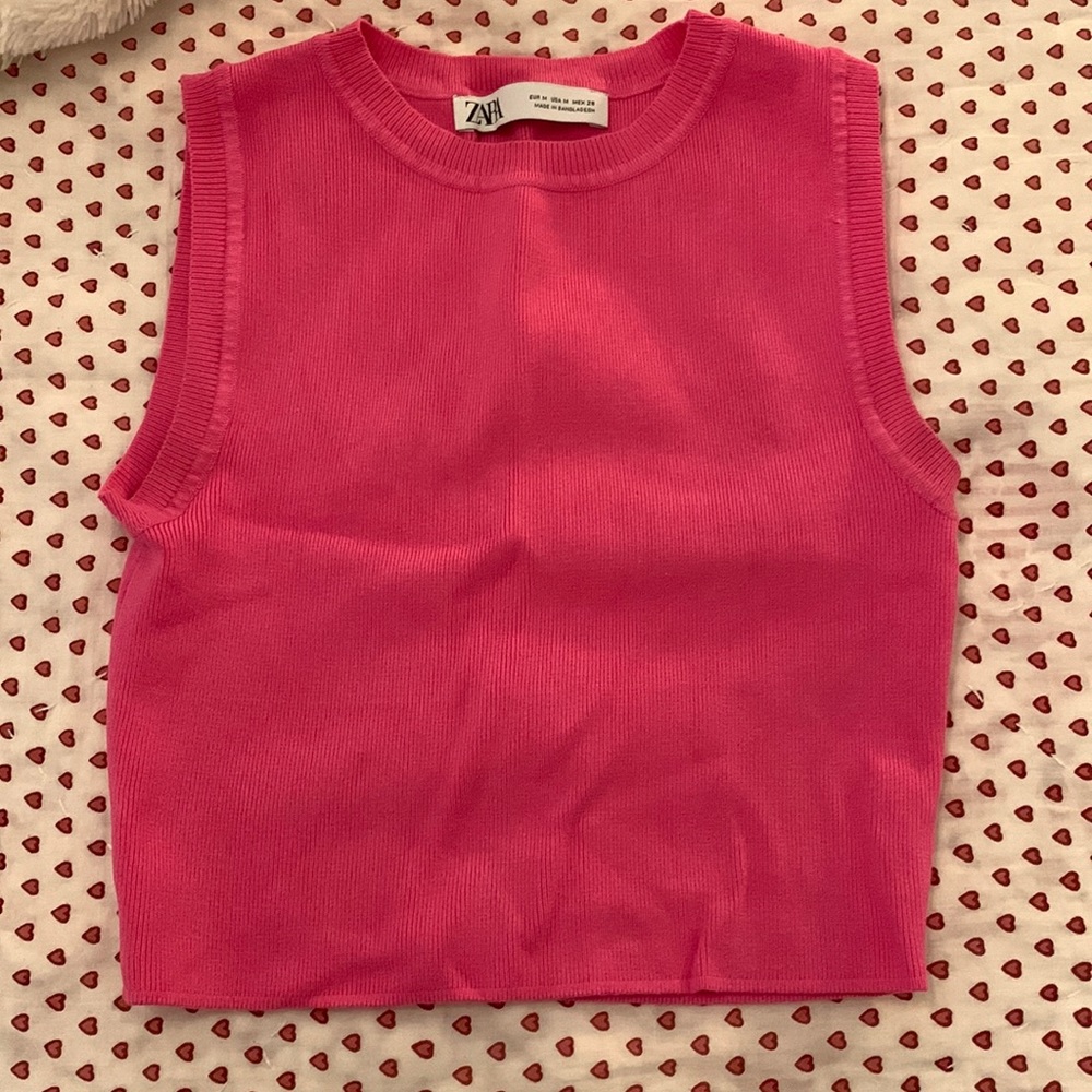 Pink Zara Sleeveless crop top